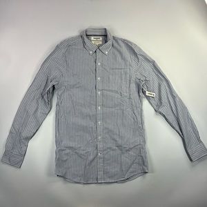 Good Threads Men's Medium Tall Slim-Fit Oxford Striped Long Sleeve Shirt MT New